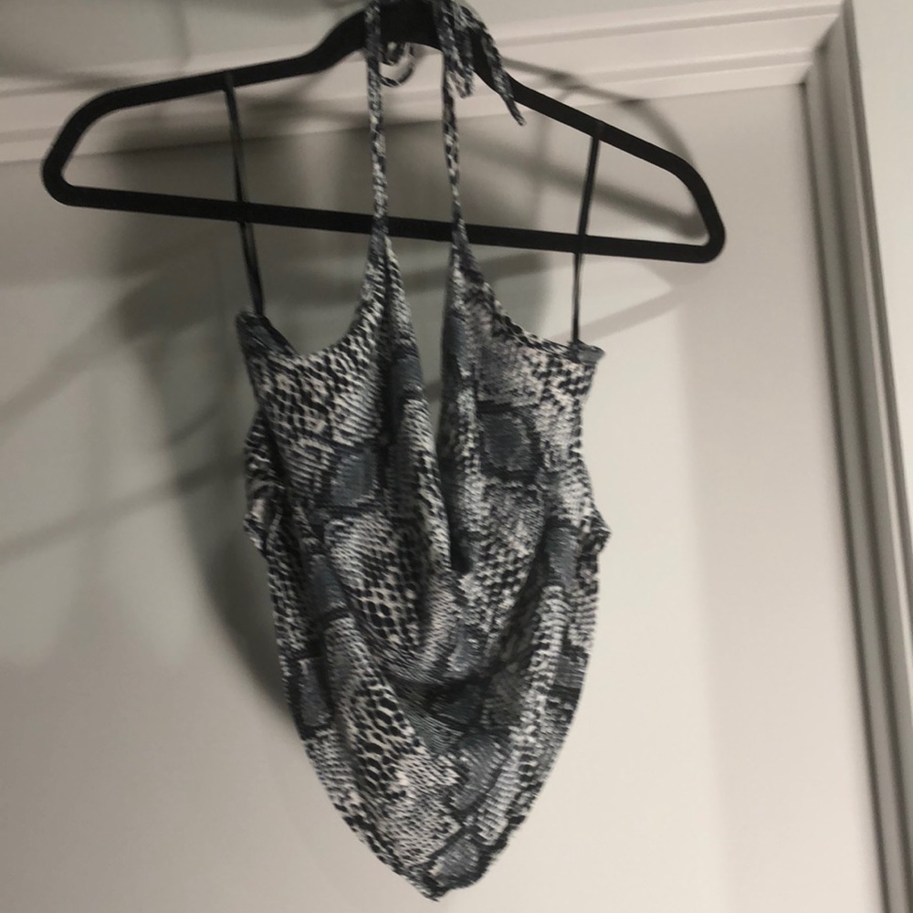 Snake print halter top